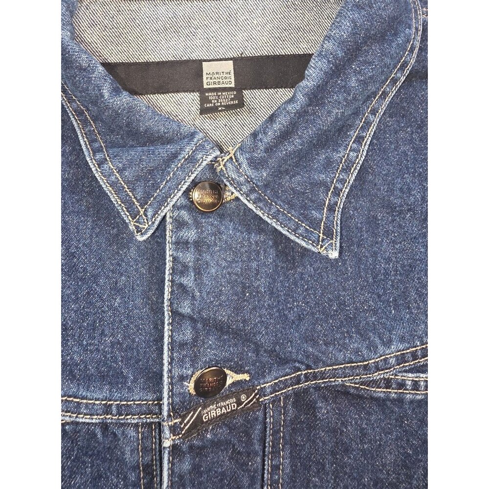 Marithe Francois Girbaud Baggy Men's Denim Trucker Jacket Y2K Vintage Size XL - Picture 2 of 11